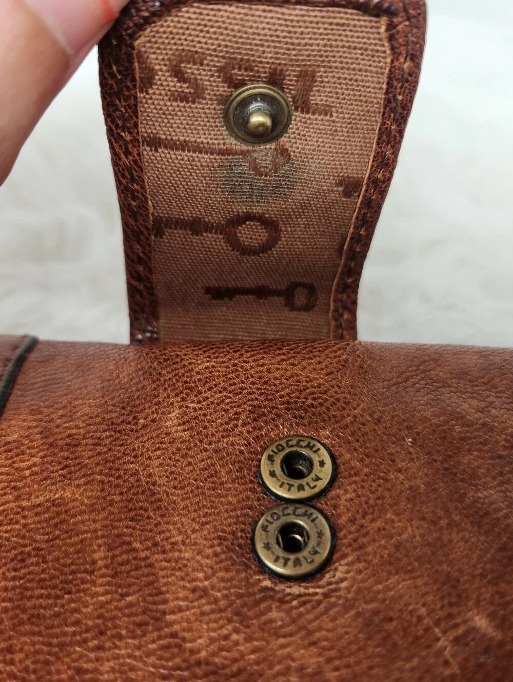 Fossil Womens Brown Soft Leather Bifold Wallet Snap Zipper